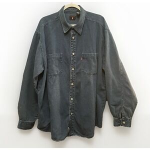 Vintage 90s Levi's Red Tab Denim Shirt XXL Made in Hong Kong Dark Wash Oversized